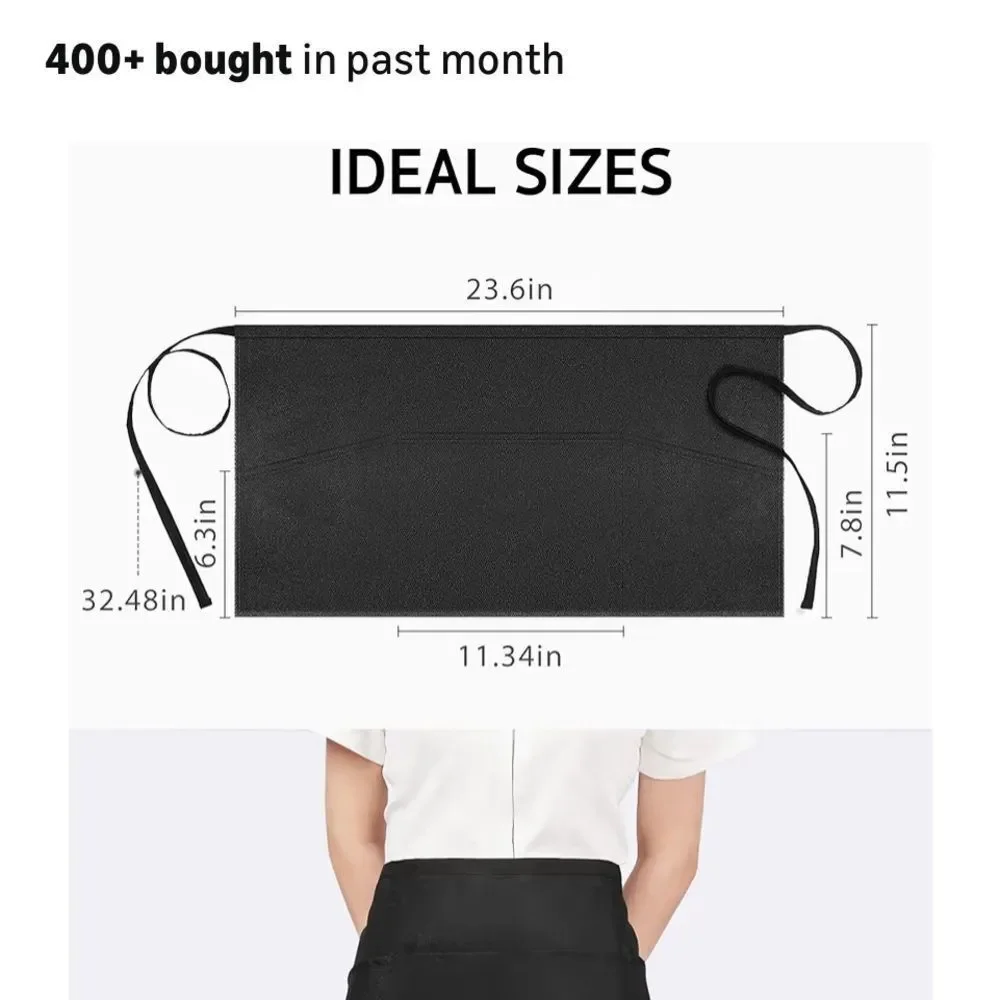 Black Kitchen Apron set of three.